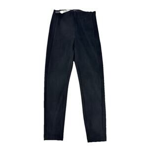 Banana Republic Size 6 Women Devon Pants High Rise Black Faux Suede 27” In U15